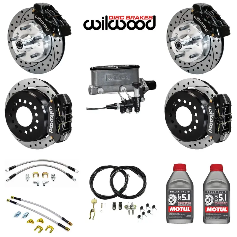 4-Wheel Disc Master Kit, Wilwood, 11" Drilled/Slotted Rotors For Oe Amc Spindles, 1968-1979 Amc (Except Control Freak Ifs) - Drop Ships In Approx. 2-3 Months 1