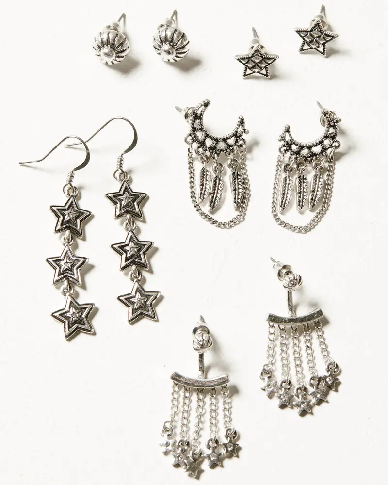 5-Piece Silver Fleetwood Earrings Set 1