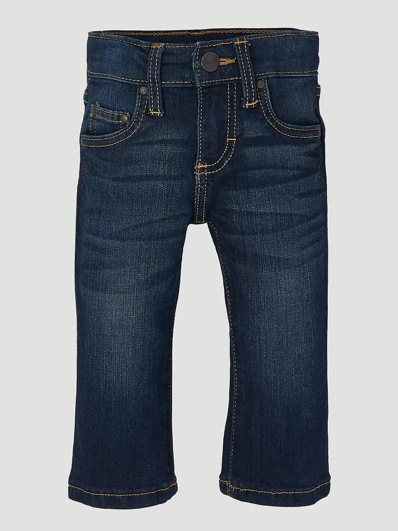 Adjustable Waist Western Jean In Dark Blue - Pqj136d 1