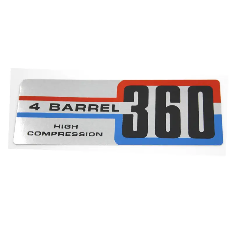 Air Cleaner Decal, 360 4-Barrel High Compression, 1971 Amc, Jeep 1