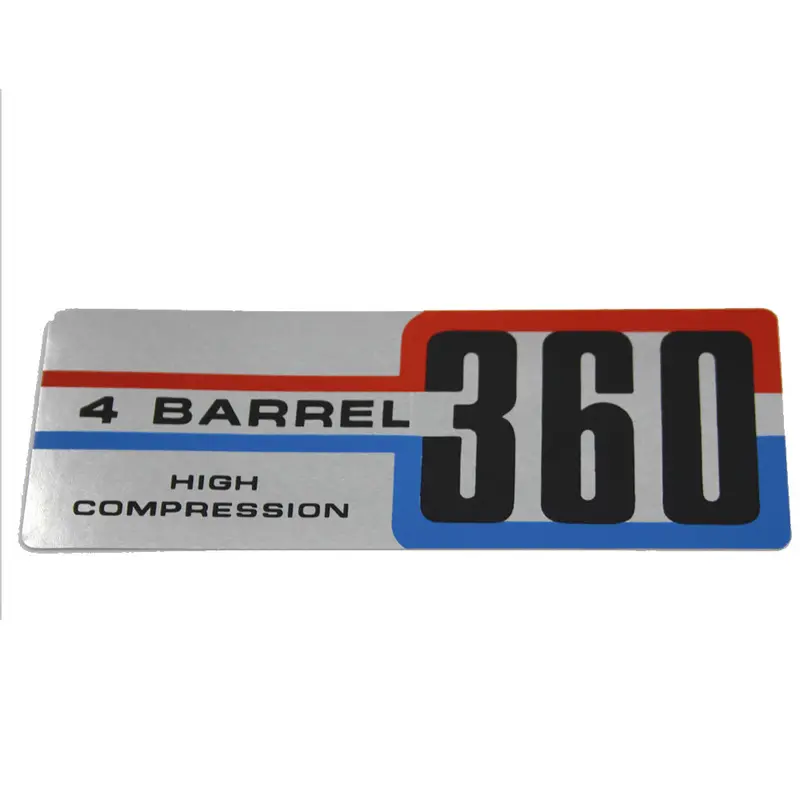 Air Cleaner Decal, 360 4V High Compression, 1971 Amc, Jeep 1