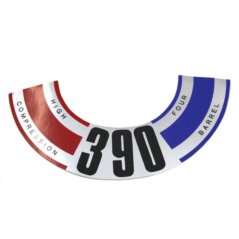 Air Cleaner Decal, 390 4V High Compression, 1970 Amc Amx 1