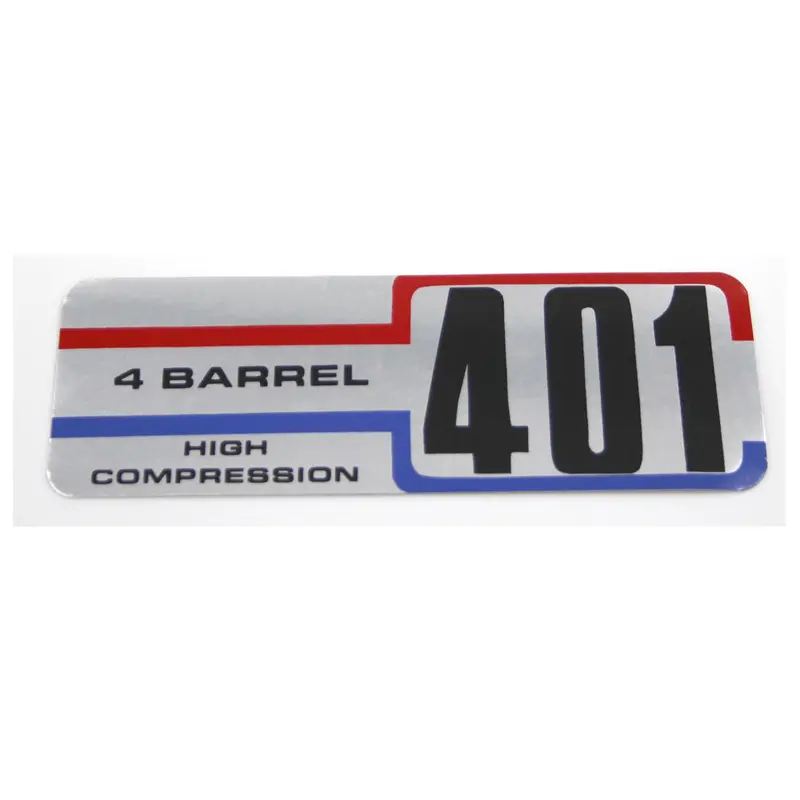Air Cleaner Decal, 401 4-Barrel High Compression, 1971 Amc, Jeep 1