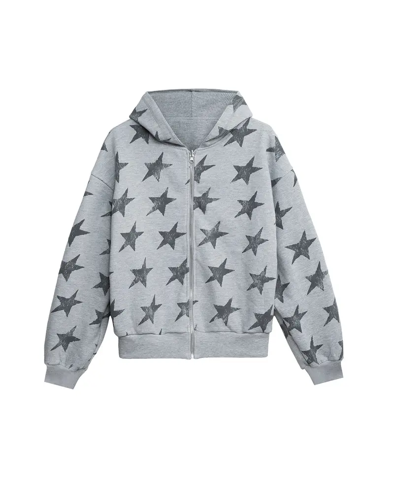 All Over Reversible Full-Zip Grey Melange 1