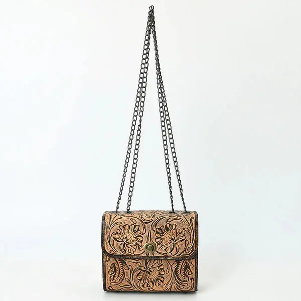 American Darling Small Crossbody Bag With Hand-Tooled Floral Design - Adbg1534 1
