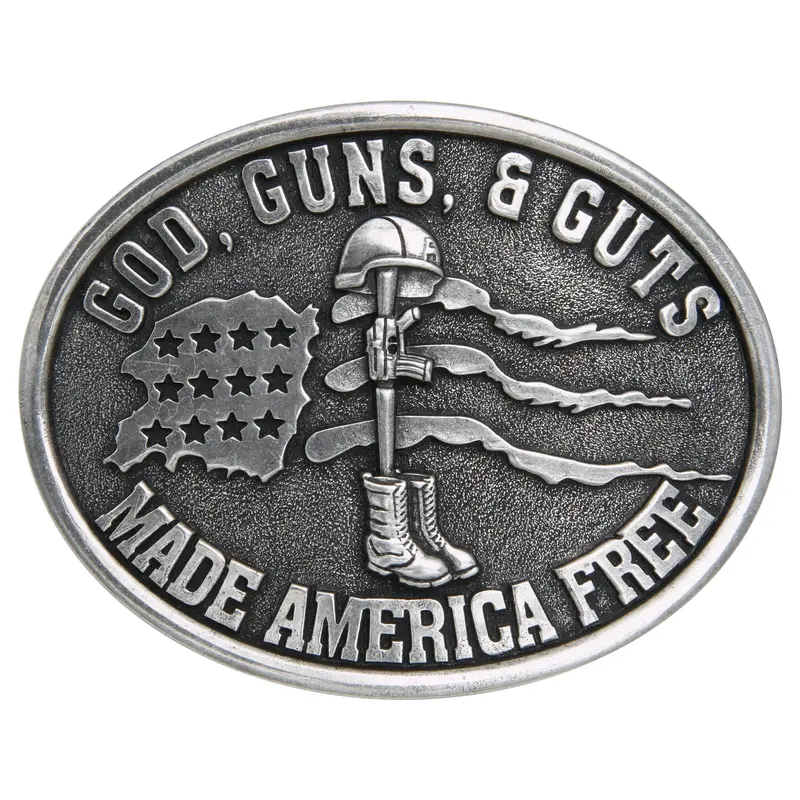 And West God, Guns & Guts Made America Free Buckle - 643-02 1