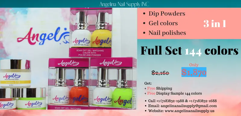 Angel Gel Dual + Dip Powder ( 144 Colors ) - 3 In 1 Collection 1