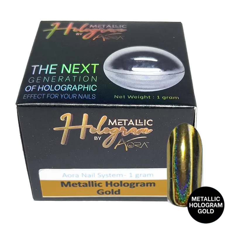 Aora Chrome Powder Metalic Holo-Gold 1