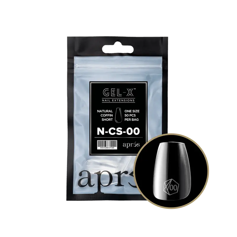 Aprés Gel-X® Natural Coffin Short Refill Bag (50Pcs/Pack) 1
