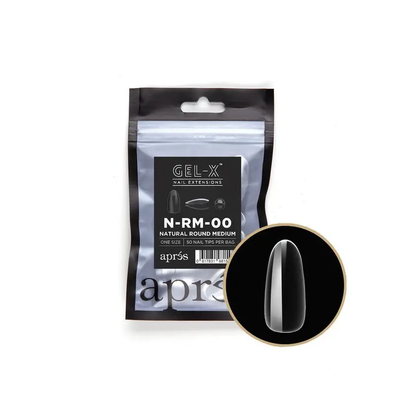 Aprés Gel-X® Natural Round Medium Refill Bag (50Pcs/Pack) 1