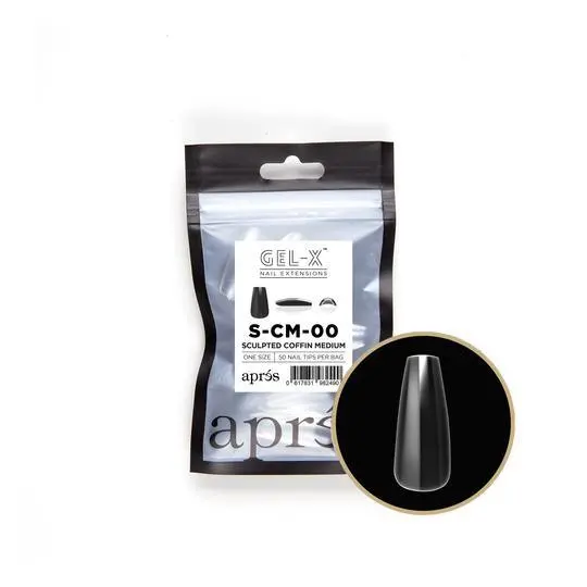 Aprés Gel-X® Sculpted Coffin Medium Refill Bag (50Pcs/Pack) 1