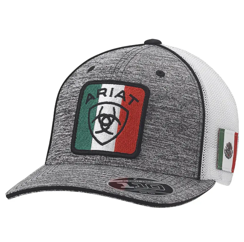 Ariat Mexican Flag Patch Heather Grey Ball Cap - A300015106 1