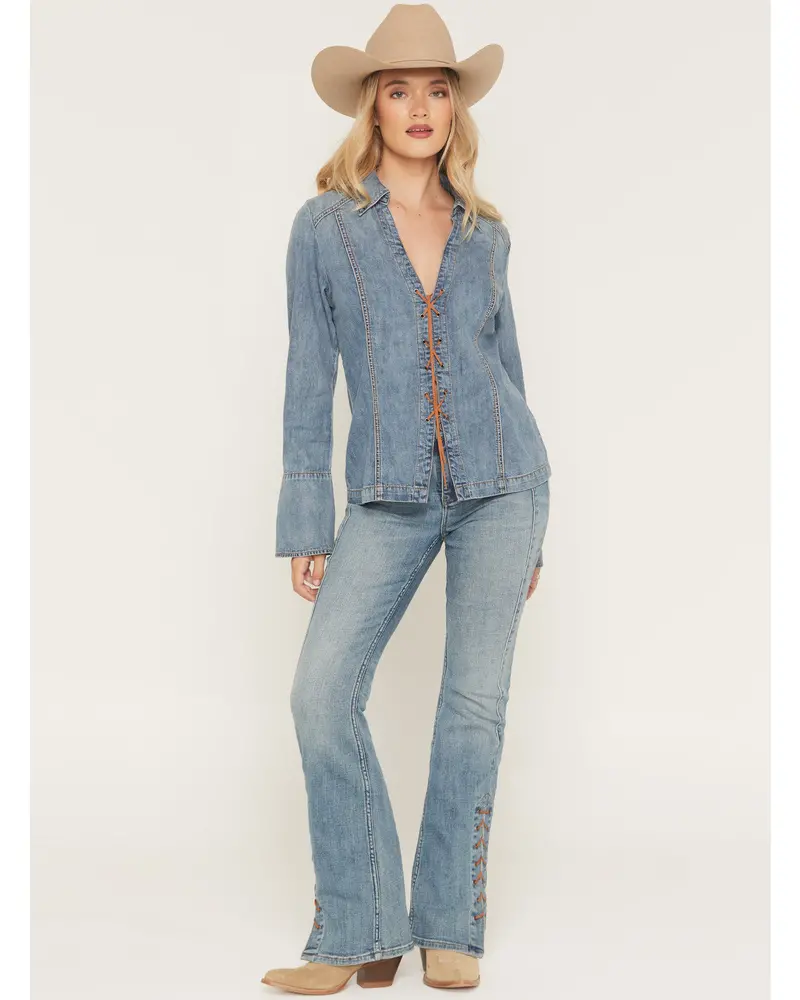 Avery Medium Wash Legend High Rise Bootcut Stretch Denim Jeans 1