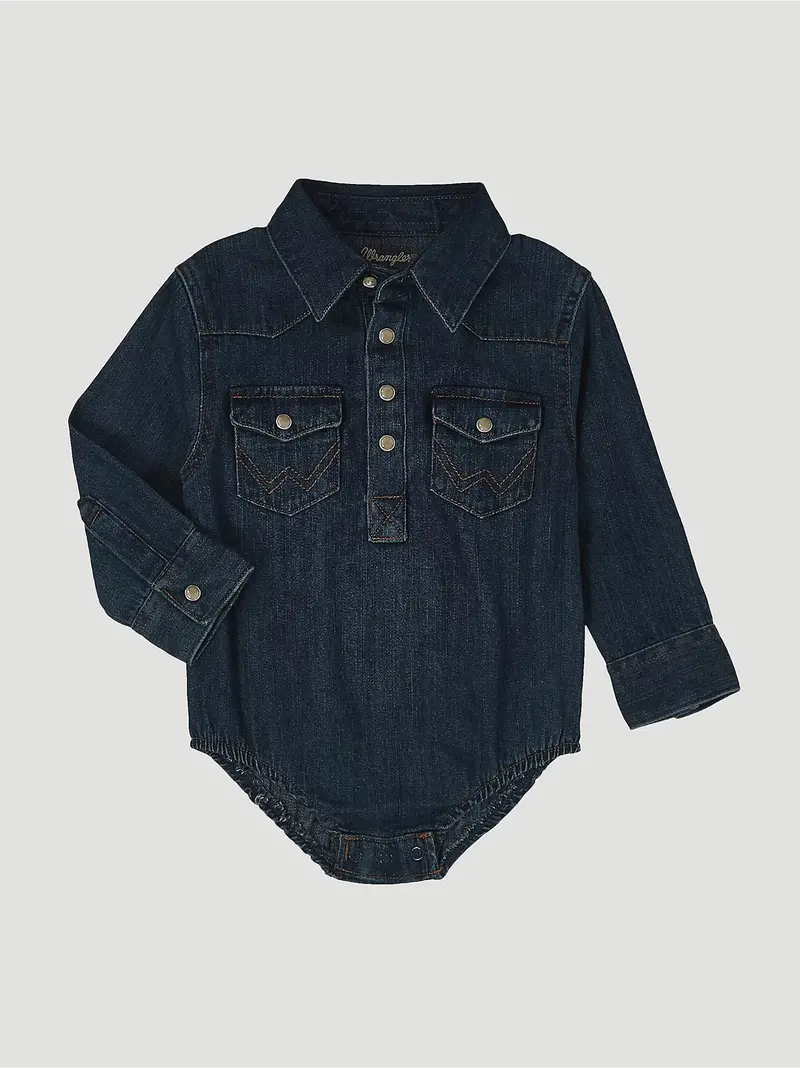 Baby Wrangler Long Sleeve Bodysuit Denim - Pq4165d 1