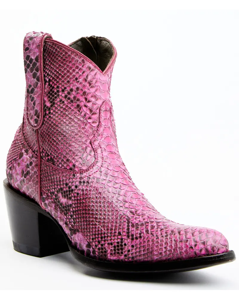 Badass Exotic Python Western Booties - Round Toe 1
