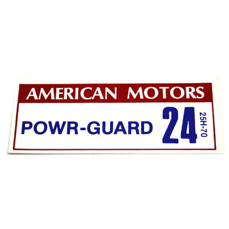 Battery Decal, Power Guard 24, 25H-70, 1967-68 Amc 1