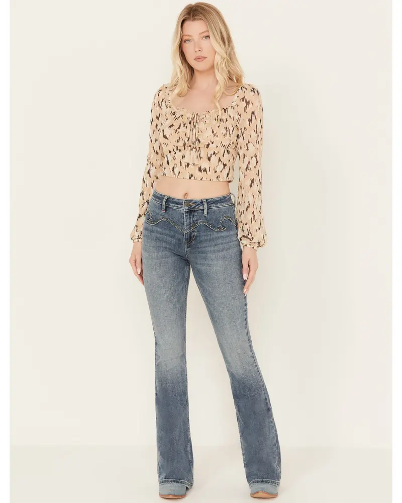 Beasley Gypsy High Rise Western Yoke Stretch Bootcut Jeans 1