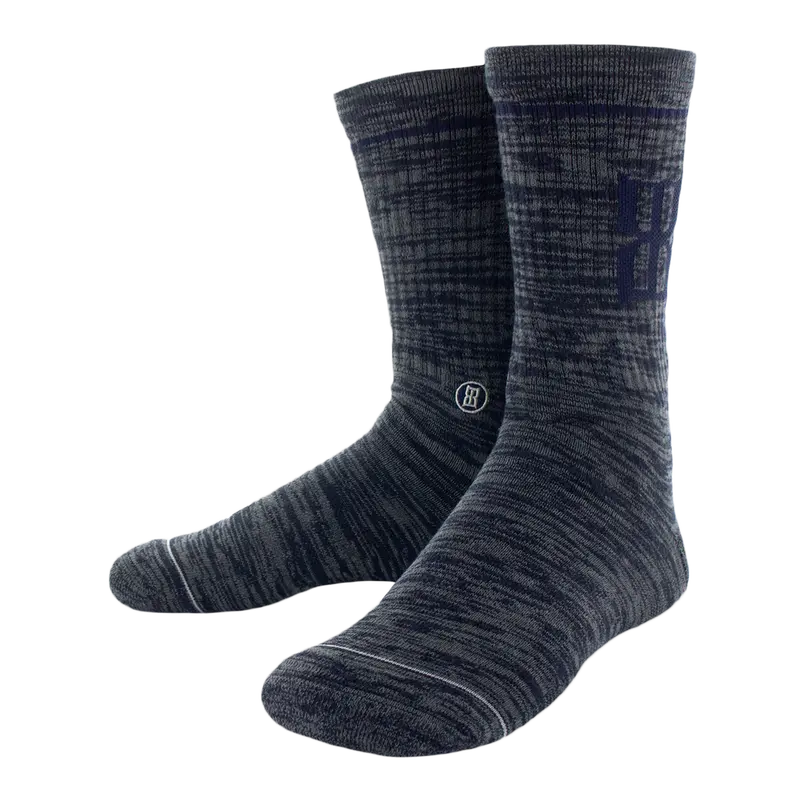 Bex Icon Marl Navy Crew Socks Size Large - Ap0121mnl 1