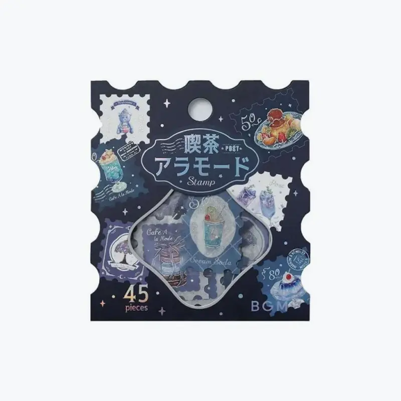 Bgm - Planner Sticker - Flake Seal - Cafe A La Mode - Blue 1