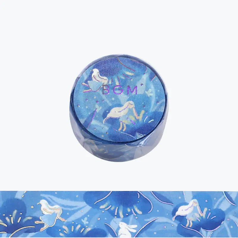 Bgm - Washi Tape - Flower Story - Blue 1