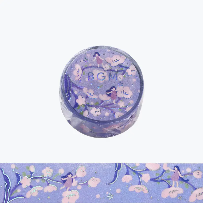 Bgm - Washi Tape - Flower Story - Purple 1