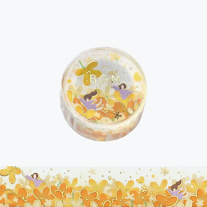 Bgm - Washi Tape - Flower Story - Yellow 1