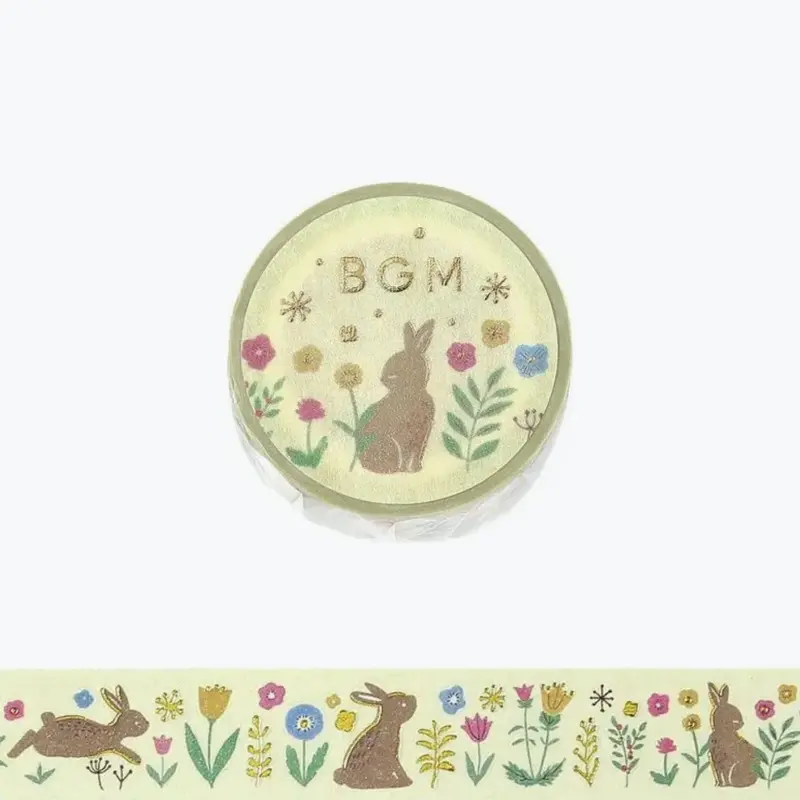 Bgm - Washi Tape - Nordic Forest - Flowers And Rabbits 1