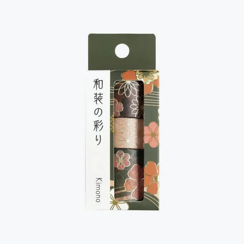 Bgm - Washi Tape Set - Kimono Vol. 2 - Dark Green 1