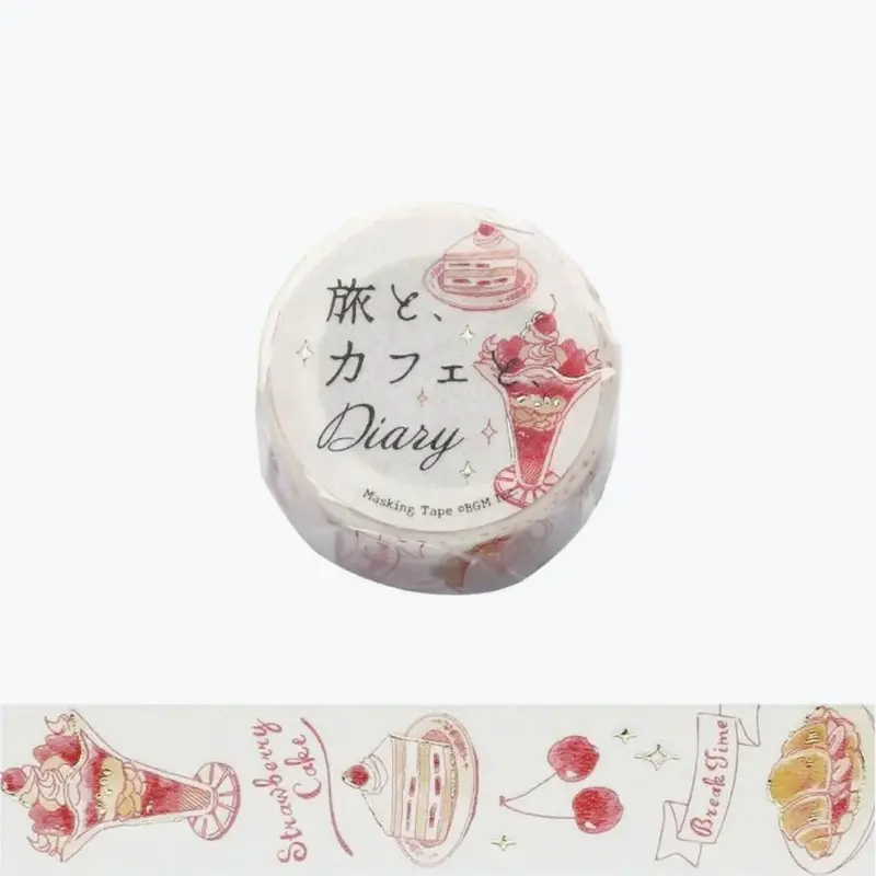 Bgm - Washi Tape - Travel Cafe - Rose 1