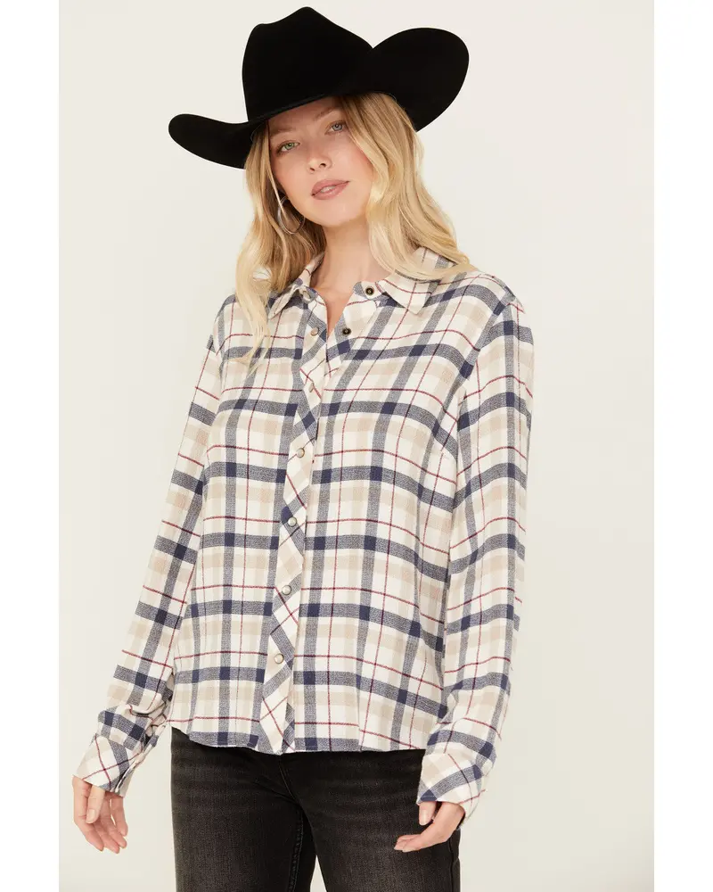 Binkley Plaid Print Long Sleeve Pearl Snap Western Shirt 1