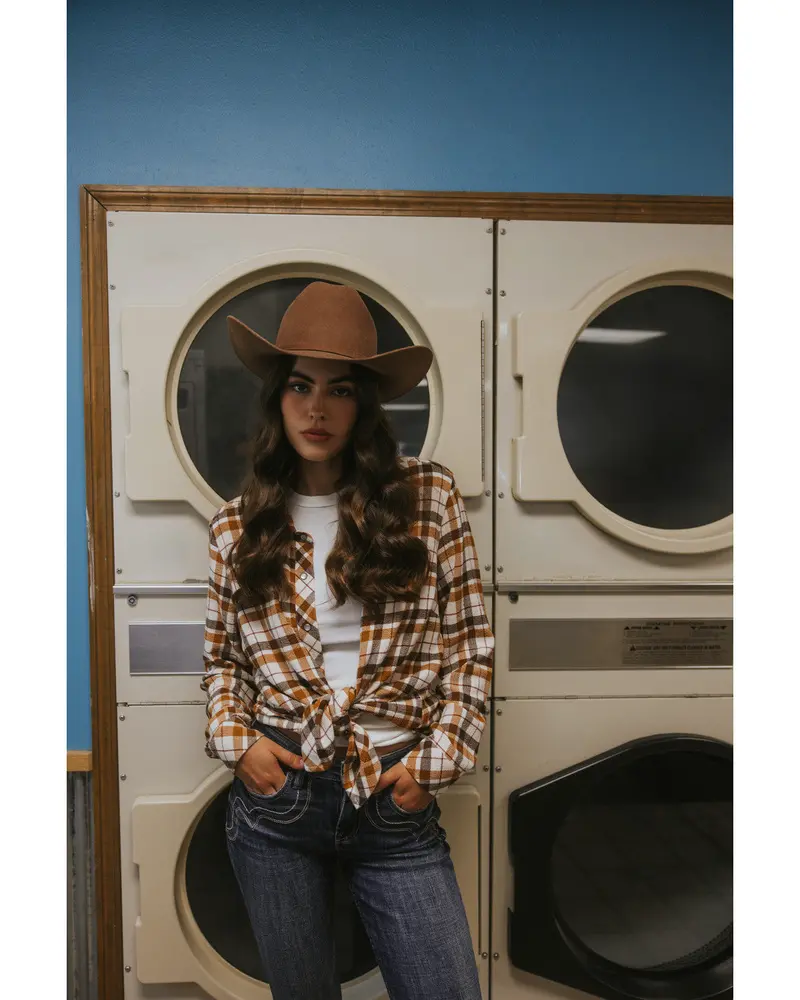 Binkley Plaid Print Long Sleeve Pearl Snap Western Shirt 1