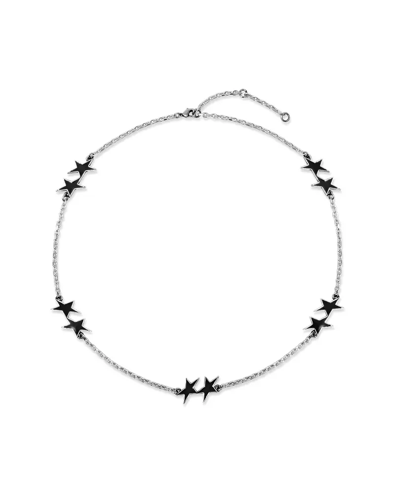 Black Enameled Icon Necklace 1