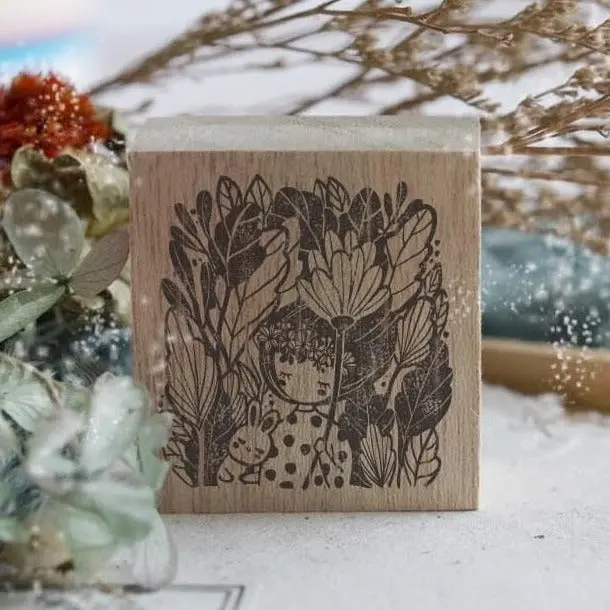 Black Milk Project - Stamp - Girl With Bunny (Leaves) 1