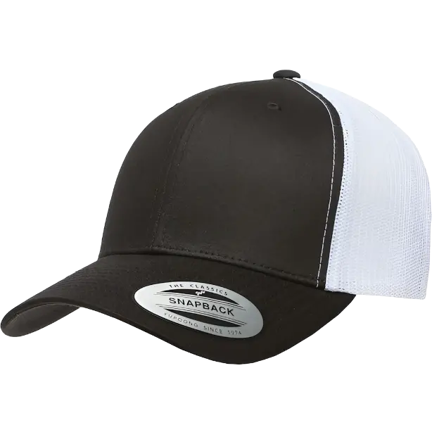 Black/White 6 Panel Snapback 1