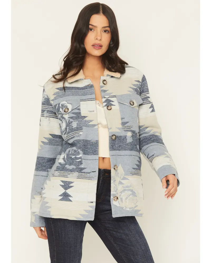 Bluerose Southwestern Floral Print Shera Lined Jacket 1