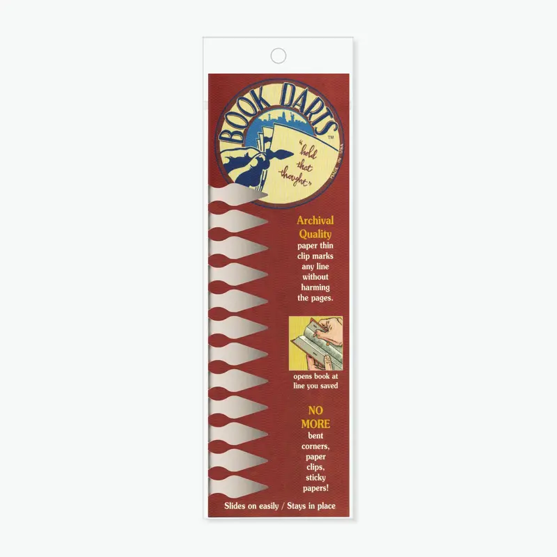 Book Darts - Clip - Sleeve - Stainless Steel - Pack Of 12 1