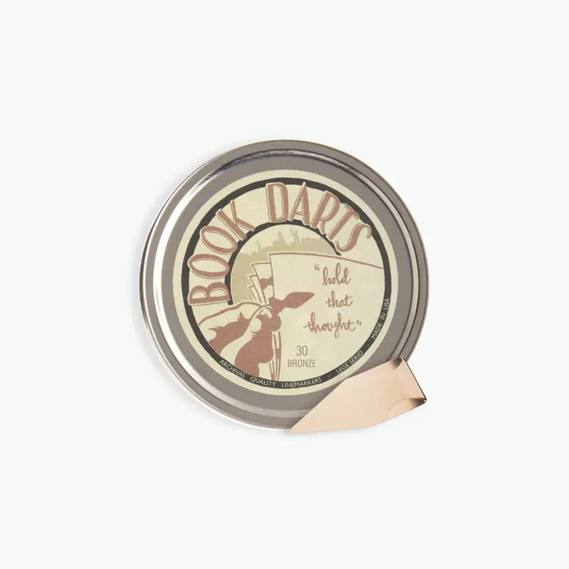 Book Darts - Clip - Tin - Bronze - Pack Of 30 1