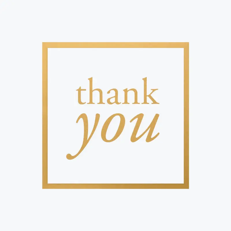 Bookbinders Design - Card- Thank You - Gold <Outgoing> 1