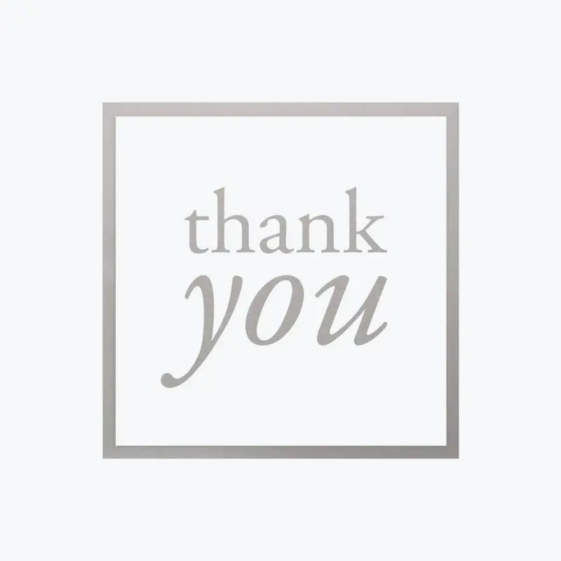 Bookbinders Design - Card - Thank You - Silver 1