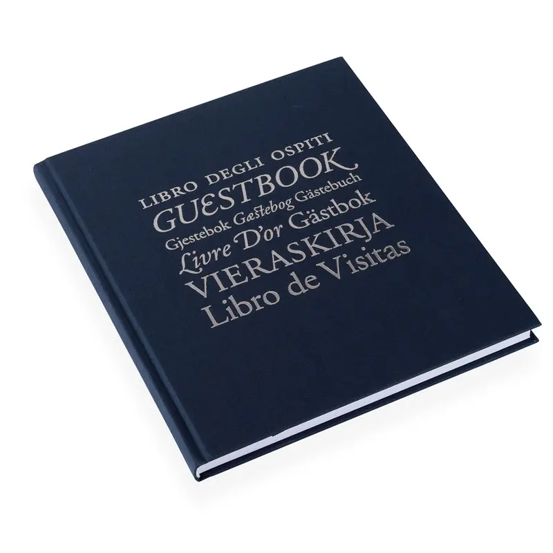 Bookbinders Design - Cloth Notebook - Guest Book - Smoke Blue (Silver) 1