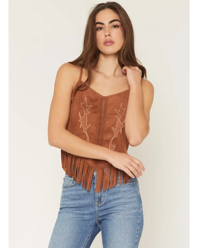 Boot Stitch Faux Suede Tank 1