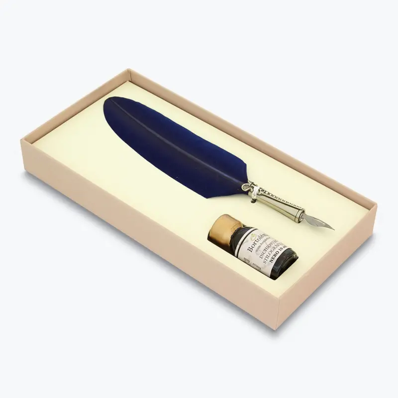 Bortoletti - Calligraphy Pen Set - Feather - Blue 1