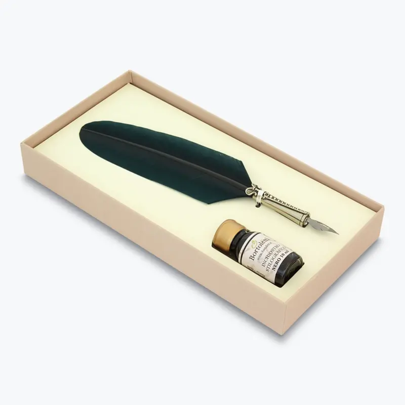 Bortoletti - Calligraphy Pen Set - Feather - Green 1