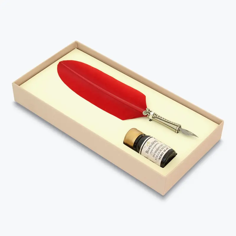 Bortoletti - Calligraphy Pen Set - Feather - Red 1