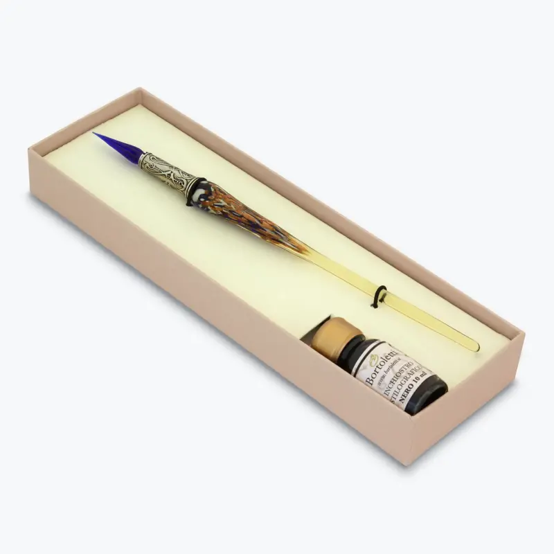 Bortoletti - Calligraphy Pen Set - Glass Nib - Blue 1