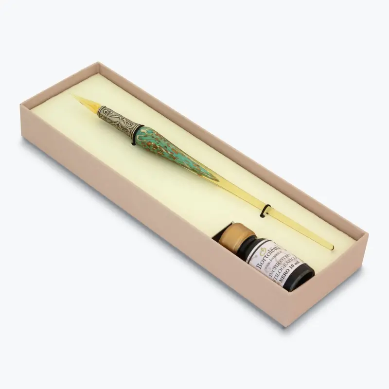Bortoletti - Calligraphy Pen Set - Glass Nib - Turquoise 1