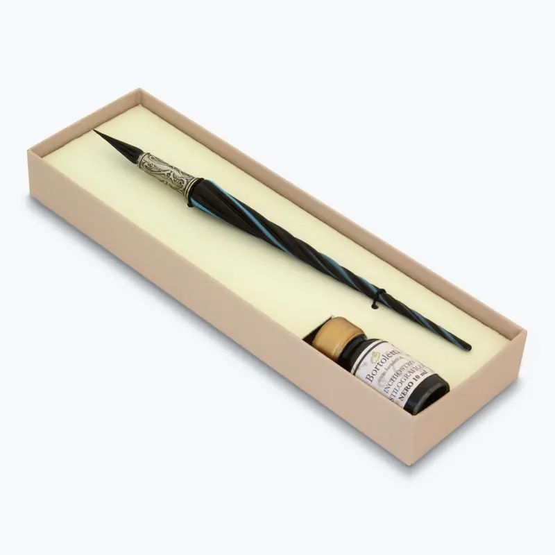 Bortoletti - Calligraphy Pen Set - Glass Nib - Twisted - Black 1