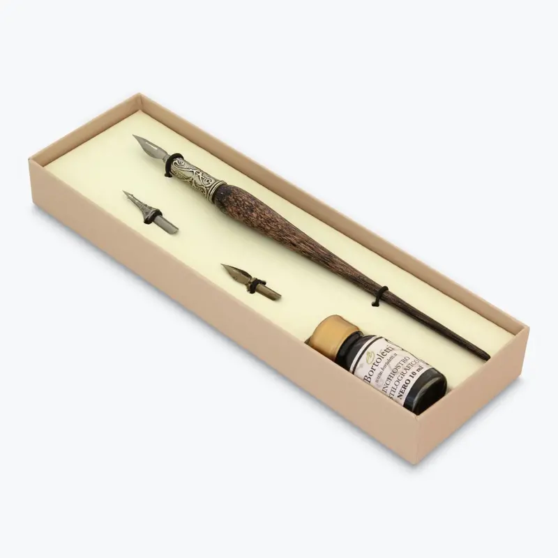 Bortoletti - Calligraphy Pen Set - Murano Glass - Copper - Black 1