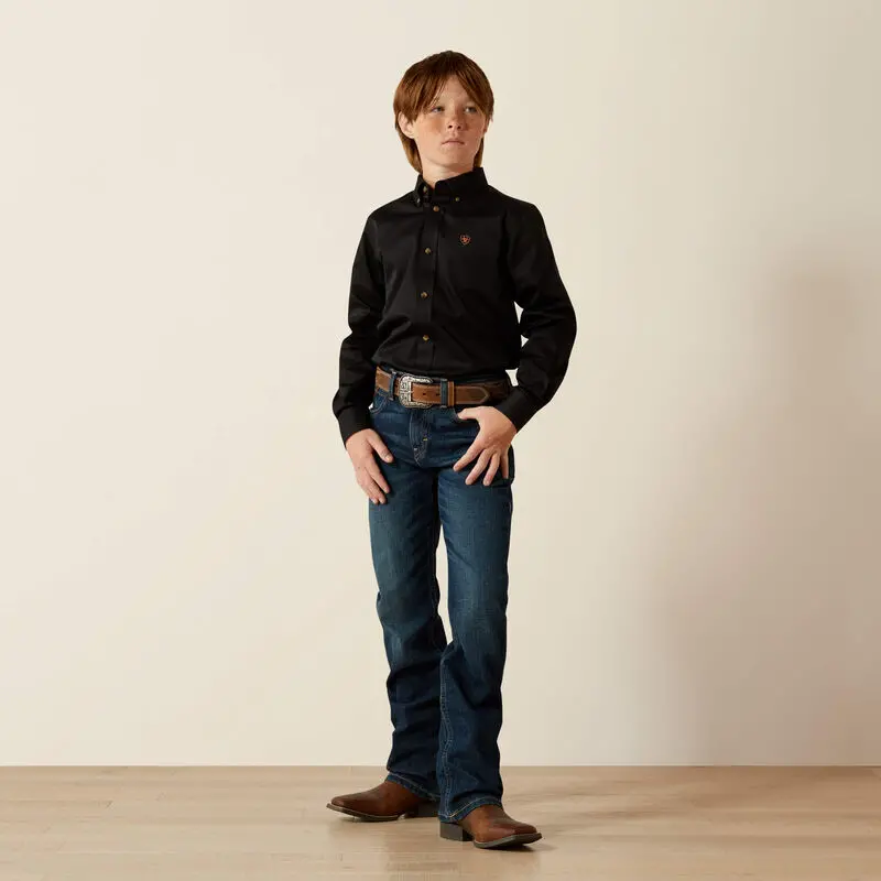 Boys Ariat B4 Relaxed Stretch Legacy Boot Cut Jean - 10027675 1