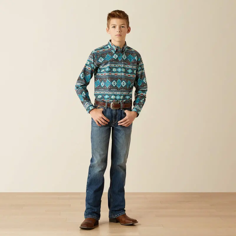Boys Ariat Prestcot Classic Fit Long Sleeve Shirt - 10054072 1